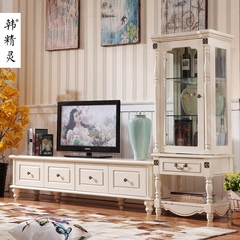 韩精灵美式电视柜欧美式地柜简美1.8米电视柜组合欧式电视柜组合