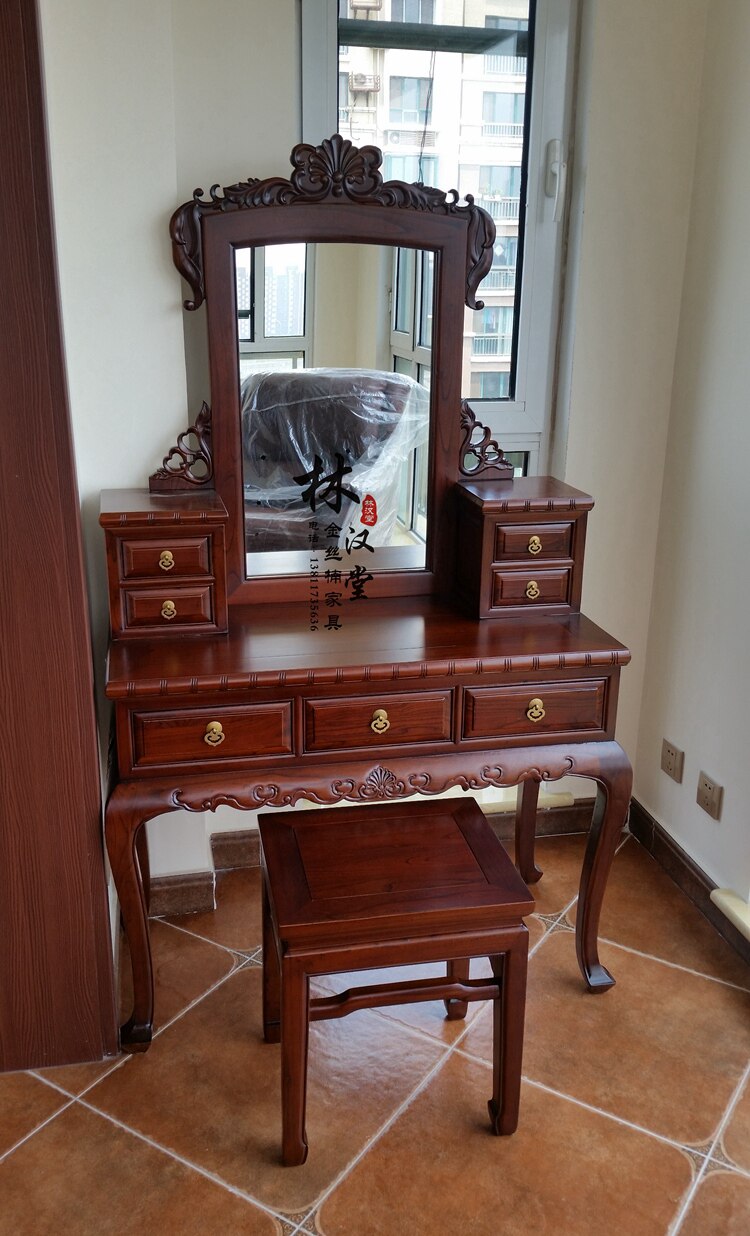 榆木家具梳妆台化妆台中式实木家具梳妆台