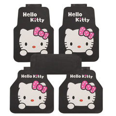 hellokitty汽车脚垫 可爱卡通脚垫乳胶 车内五座全车通用硅胶脚垫