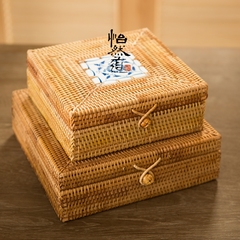 [怡然道]秋藤编织茶叶罐 普洱茶盒 醒茶叶盒 收纳首饰盒