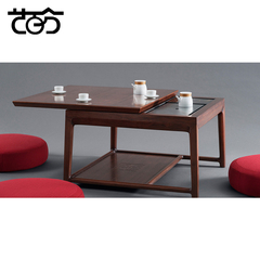艺百分新中式茶桌椅组合实木功夫茶台可伸缩茶几禅椅休闲椅SX002