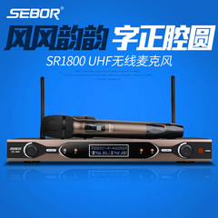 SEBOR SR-1800 KTV无线话筒一拖二会议家庭舞台演出家用U段麦克风