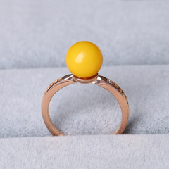 Baoqiang chicken oil in the Baltic Sea the old wax ring ladies S925 silver open rose gold plated ring
