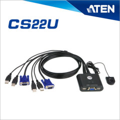 空运包邮！ATEN宏正 CS22U 2端口带线式USB KVM多电脑切换器