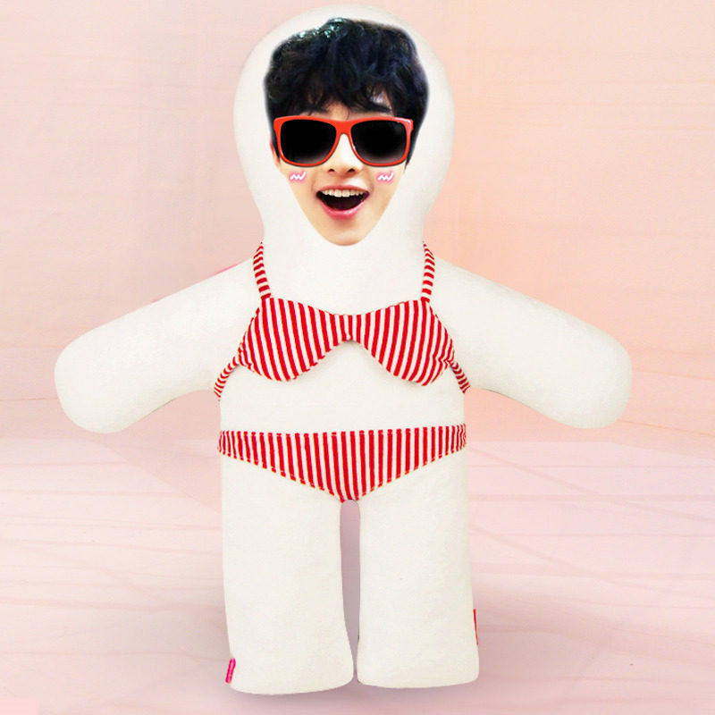 人形抱枕定制diy抱枕明星等身公仔真人照片抱枕定做生日礼物男生