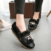 Peas add velvet shoes winter shoes women women's fur shoes flow Su Hou warm shoes at the end of Doug shoes