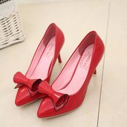 2015 fashion sexy women summer stiletto heels pointed pale Butterfly shoes wedding shoes Bridal Shoes Women Red