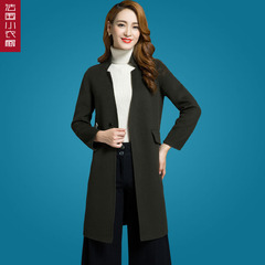 高档双面羊绒大衣女正品牌修身显瘦高端加厚长袖纯色羊毛呢子外套
