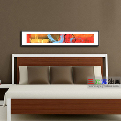 创意横幅装饰画手绘沙发背景卧室床头挂画现代装饰画有框抽象油画