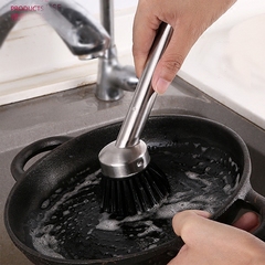 304不锈钢洗锅刷锅厨房神器PVC丝球洗碗刷长柄碟洗刷子碗碟清洁刷
