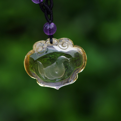 黄水晶蛇吊坠19.94 有鉴定证书