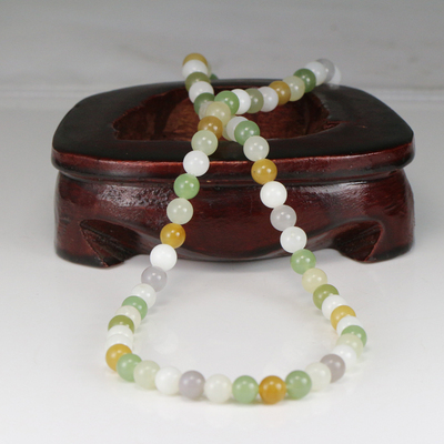 新疆和田料彩玉项链 29克