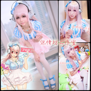 现货 Cosplay日本动漫服装Super Sonico 索尼子蓬蓬裙打歌服