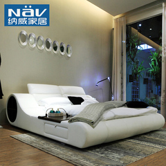 纳威高档进口软体床真皮床 现代简约大小户型榻榻米床1.8 2米BD20