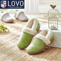 LOVO家纺罗莱生活出品男女家居卧室地板拖鞋闲趣时光居家地板拖鞋
