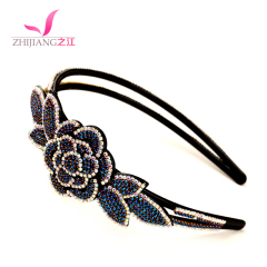 Rose flower headband Korea Crystal teeth anti-skid issuing Korean small MS s rhinestone headband hair accessories