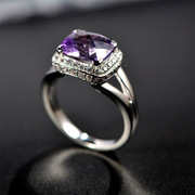 S925 silver Amethyst mosaic ring Thai luxury elegance female finger party gifts