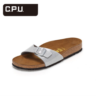 德國哪些店有chanel C.P.U.德國Birkenstock閃粉水松木底一字型搭扣女款涼拖 古著店chanel