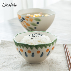 日式创意碗套装 高档喝汤碗小碗手绘汤面碗陶瓷碗家用米饭碗餐具