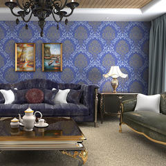 歌诗雅欧式墙纸客厅卧室电视背景墙大马士革风格大花环保壁纸