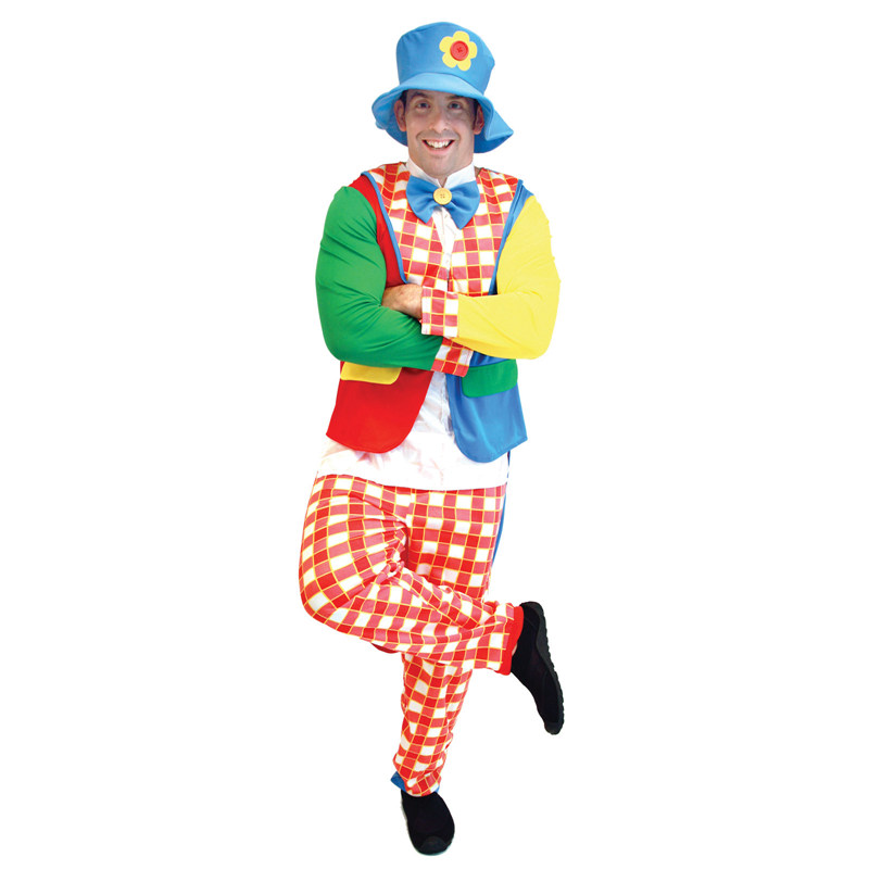依依小天使 万圣节日成人小丑扮演服装格子小丑四件套表演道具