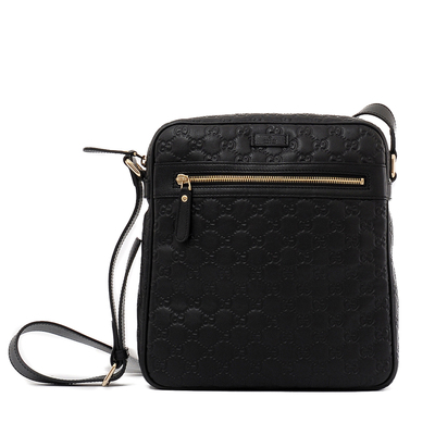 【99新】未使用 gucci 黑色牛皮斜挎包 201448