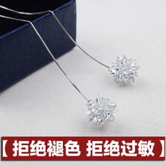 Music Korea new ultra long-eared line women''s exaggerated temperament earrings 925 Sterling Silver earrings fashion jewelry women