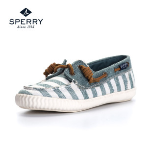 prada帆船 SPERRY 美國女鞋 系帶休閑帆佈帆船鞋 SAYEL AWAY STRIPE TEAL prada