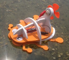 DIY电动潜水甲壳机器人风力船拼装模型 电动玩具船 儿童益智玩具