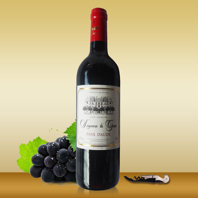 法国 红酒 格拉夫干红葡萄酒750ml   送开瓶器