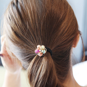 Cool na Korean string color flower hair accessories Korean hair flower head band ring rope comb 6068