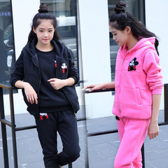 童装女童冬装三件套韩版儿童10运动加厚12中大童女孩15岁