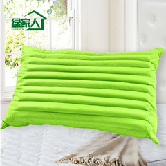 绿家人竹炭平纹枕枕头 双面枕芯 颈椎枕长方形助睡眠竹炭枕头