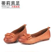 Tilly-style hand-original cool foot shallow mouth bow shoes women's flat hand-brush off MOM shoes women shoes