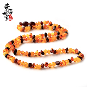 Family in the East China Sea natural amber necklace baby/baby/honey wax necklace chain teeth much treasure chain