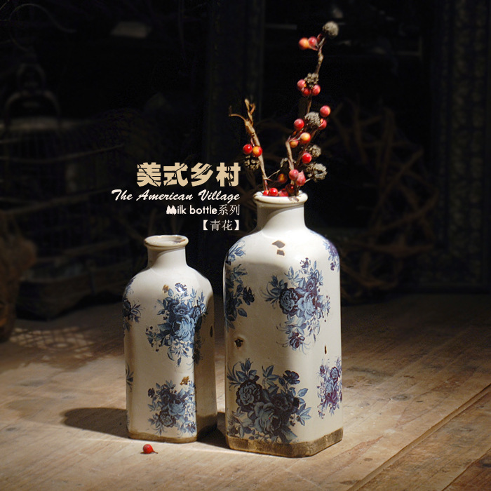 【新款包郵】美式鄉村手工青花瓷小方瓶陶瓷結婚禮品花瓶廠價直銷在類目 家居飾品, 擺件中 - 來自Buy2taobao.com提供專業的淘寶代購服務