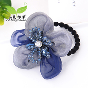 Bagen grass cloth Crystal rope Korea flower hair comb hair accessories ponytail silk yarn string