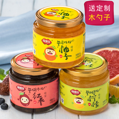 [送杯勺]福事多蜂蜜柚子茶500g 柠檬茶500g韩国风味水果茶冲饮品