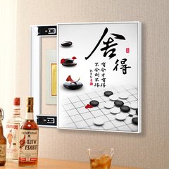 电表箱装饰画配电箱竖版现代简约遮挡挂画液压上翻可推拉有框壁画