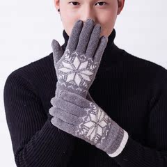 韩版情侣手套女冬可爱全指冬季保暖加厚加绒男士骑车学生羊毛手套