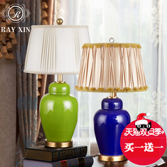 中式景德镇陶瓷台灯卧室床头灯欧式创意简约现代装饰美式客厅灯具