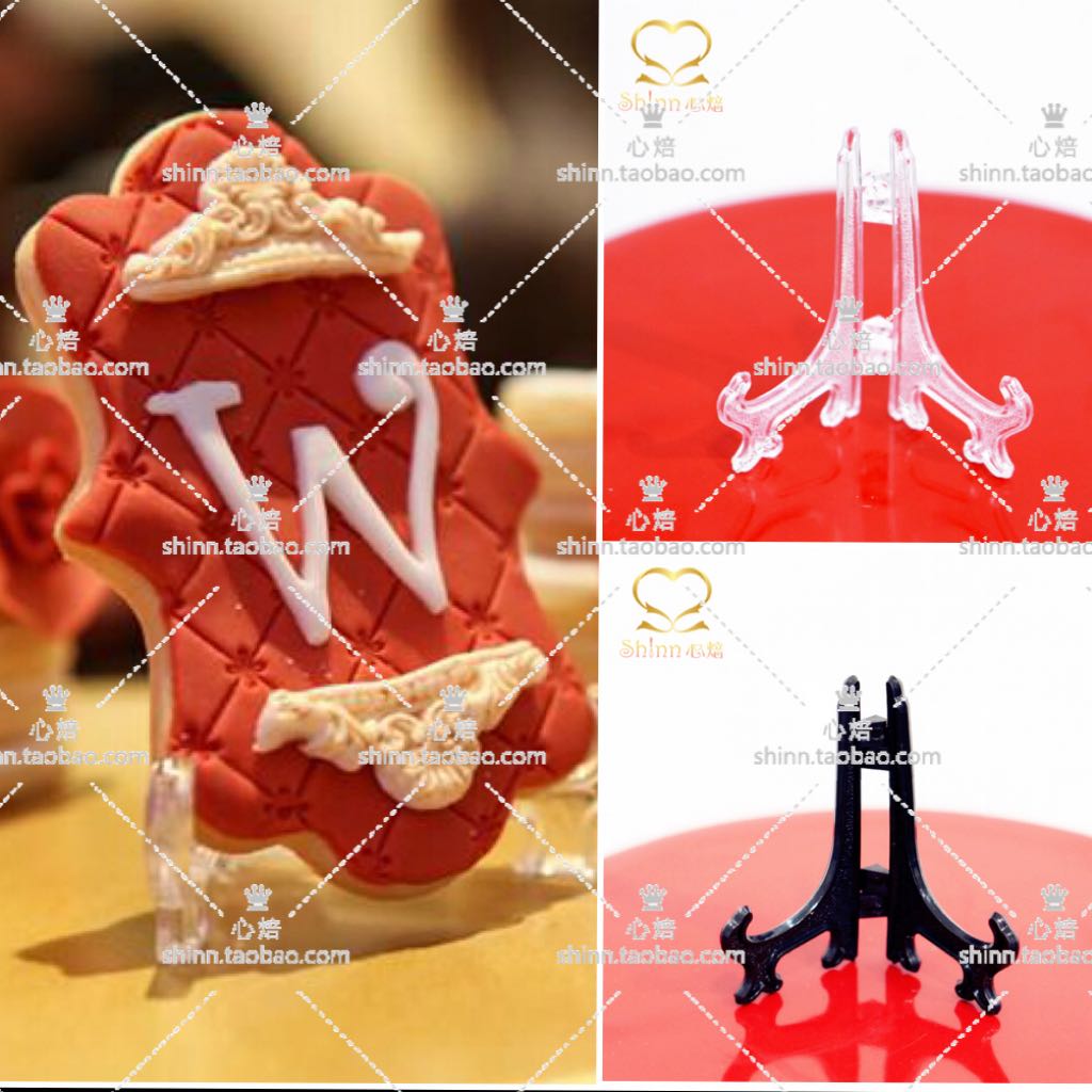 5个甜品桌派对布置糖霜饼干架翻糖饼干展示架黑透明金色银色白色