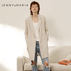 JENNYMARIA 原创设计师品牌  中长款风衣女2016秋季新款宽松外套