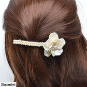 Smiling post original imitation shell Pearl flower handmade hair accessories Korean Barrette clip Korea hair flower