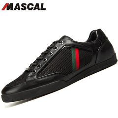 MASCAL/麦斯克尔男士透气商务休闲皮鞋真皮男鞋英伦潮流青年板鞋