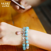 Mu-Mu-fashion accessories-blue tears double Japanese and Korean Crystal bracelet purse women Korea fashion bracelets gift
