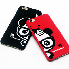 卡通熊猫iphone6手机壳苹果6plus手机套磨砂硬壳苹果6p情侣保护壳