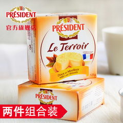 总统 法国原装进口 听装乡村奶酪125g*2