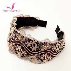 Diamond lace headband Korea hoop fabric wide-sweet water bit hair clip hair bangs hair hair accessories