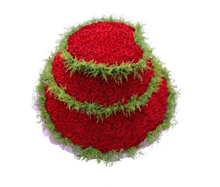 9999朵红玫瑰花三层大型花束深圳光明坪山龙华鲜花速递实体花店